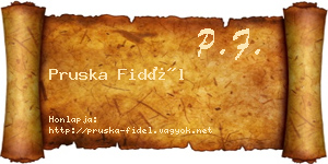 Pruska Fidél névjegykártya
